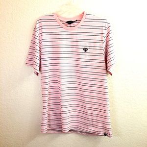 V.A.L.A Black Diamond Pink and Black Striped Shirt